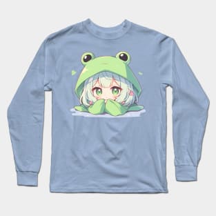 Kawaii Anime Chibi Frog Girl Long Sleeve T-Shirt